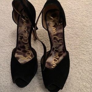 Sam Edelman black suede platform heels!